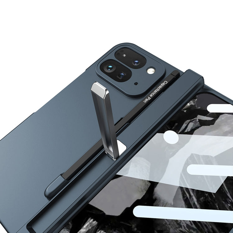 For Google Pixel 9 Pro Fold GKK Integrated Magnetic Full Coverage Flip Phone Case, Included Pen(Silver)