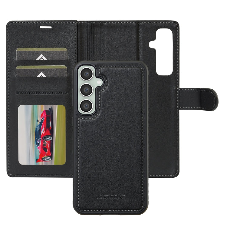 For Samsung Galaxy S24+ 5G LC.IMEEKE L2 Series Detachable Magsafe PU Phone Case with Lanyard(Black)