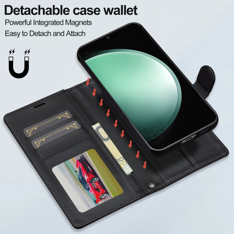 For Samsung Galaxy S24+ 5G LC.IMEEKE L2 Series Detachable Magsafe PU Phone Case with Lanyard(Black)