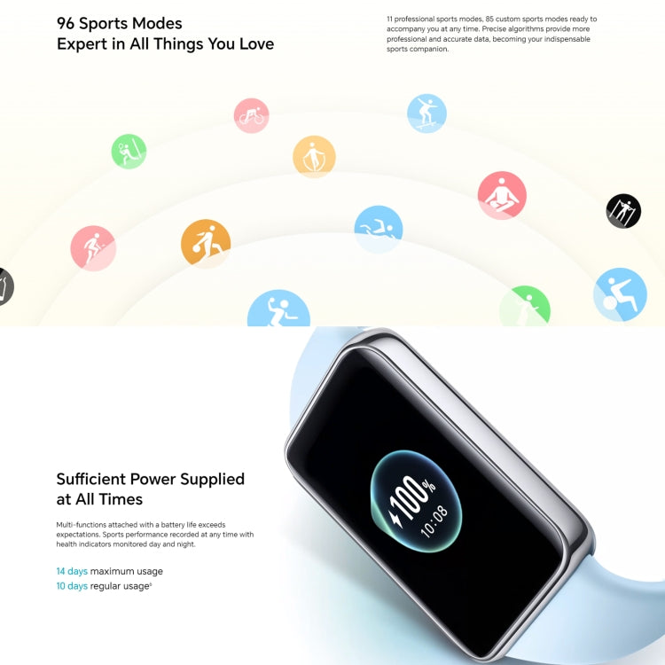 Honor Band 9, 1.57 inch AMOLED Screen, Support Heart Rate / Blood Oxygen / Sleep Monitoring, NFC Version(Blue)