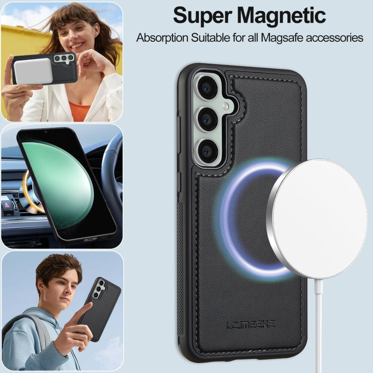 For Samsung Galaxy A35 5G LC.IMEEKE L2 Series Detachable Magsafe PU Phone Case with Lanyard(Black)