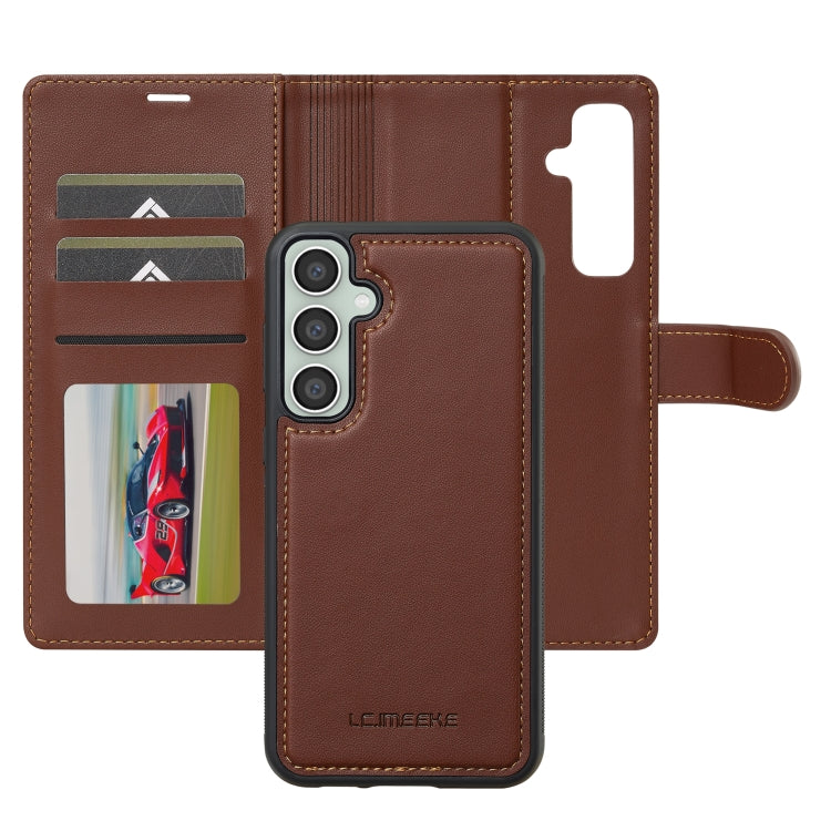 For Samsung Galaxy A15 4G / A15 5G LC.IMEEKE L2 Series Detachable Magsafe PU Phone Case with Lanyard(Brown)