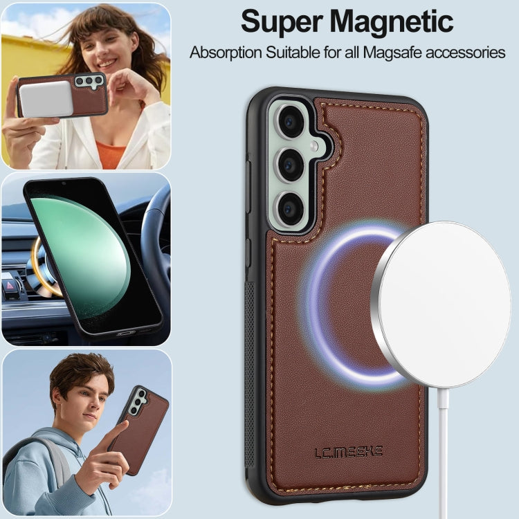 For Samsung Galaxy A15 4G / A15 5G LC.IMEEKE L2 Series Detachable Magsafe PU Phone Case with Lanyard(Brown)