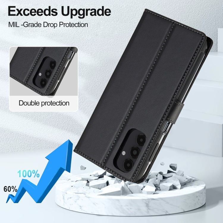 For Samsung Galaxy A14 4G / A14 5G LC.IMEEKE L2 Series Detachable Magsafe PU Phone Case with Lanyard(Black)