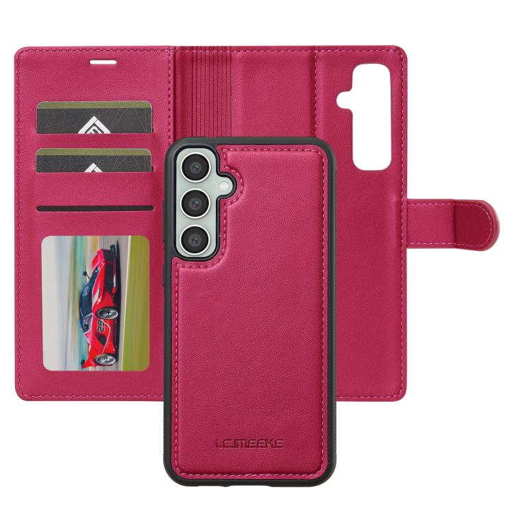 For Samsung Galaxy A56 5G LC.IMEEKE L2 Series Detachable Magsafe PU Phone Case with Lanyard(Red)