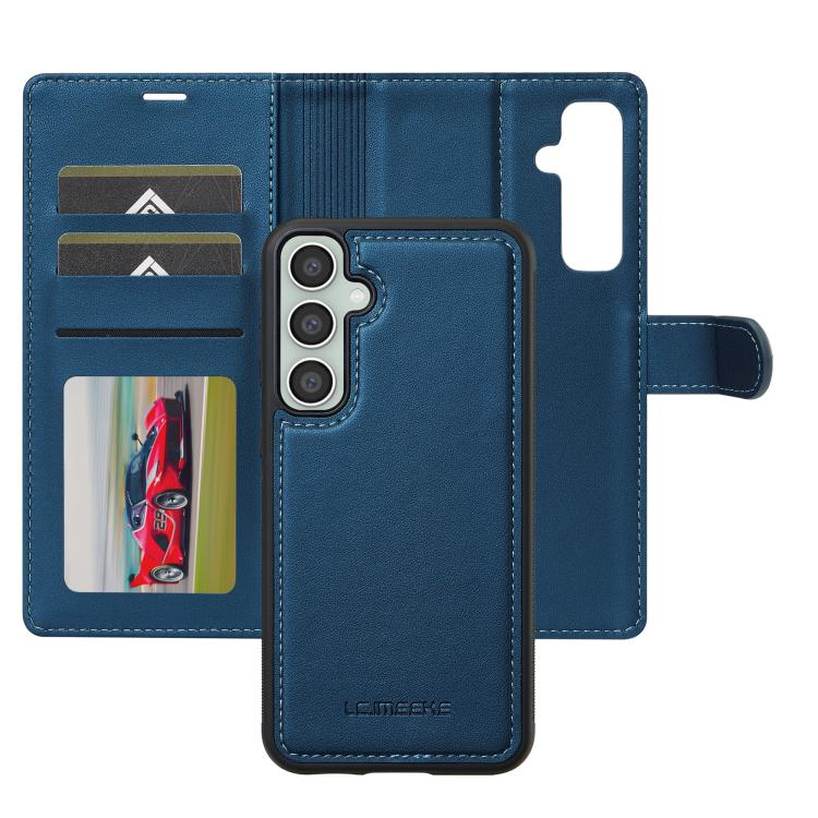 For Samsung Galaxy A36 5G LC.IMEEKE L2 Series Detachable Magsafe PU Phone Case with Lanyard(Blue)