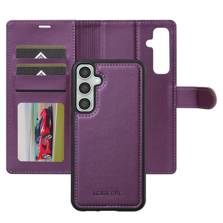 For Samsung Galaxy A36 5G LC.IMEEKE L2 Series Detachable Magsafe PU Phone Case with Lanyard(Purple)