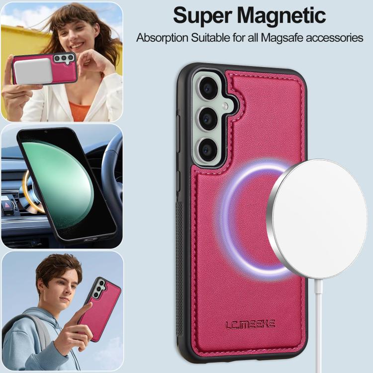 For Samsung Galaxy A36 5G LC.IMEEKE L2 Series Detachable Magsafe PU Phone Case with Lanyard(Red)