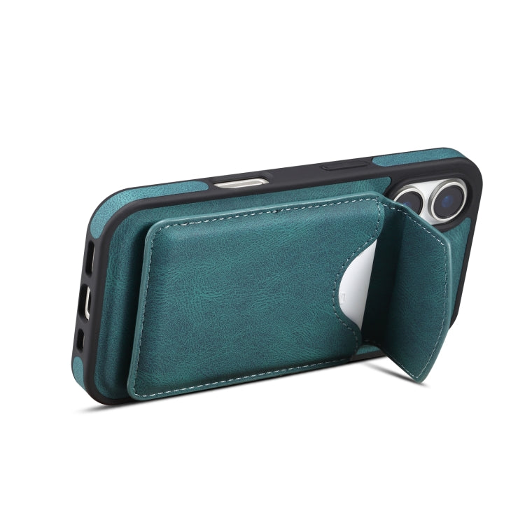For iPhone 16 Denior D19 Skin Feel MagSafe Detachable Card Slot Phone Case(Blue)