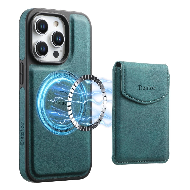 For iPhone 13 Pro Denior D19 Skin Feel MagSafe Detachable Card Slot Phone Case(Blue)