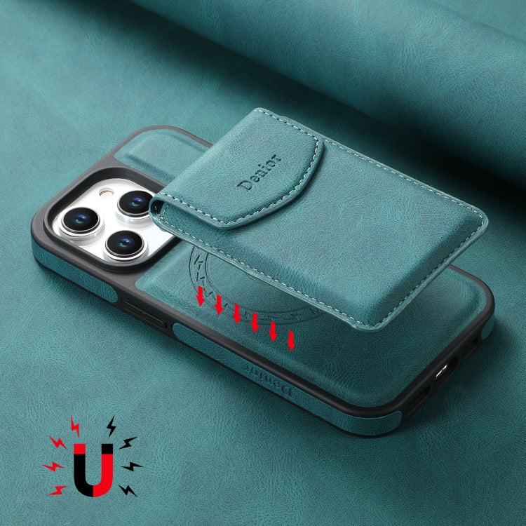 For iPhone 13 Pro Denior D19 Skin Feel MagSafe Detachable Card Slot Phone Case(Blue)