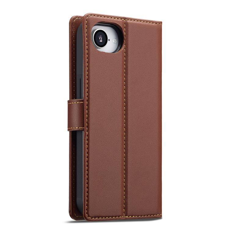 For iPhone 16e / 17e LC.IMEEKE L2 Series Detachable Magsafe PU Phone Case with Lanyard(Brown)