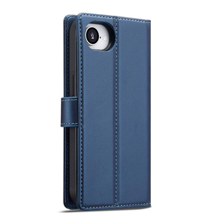 For iPhone 16e / 17e LC.IMEEKE L2 Series Detachable Magsafe PU Phone Case with Lanyard(Blue)
