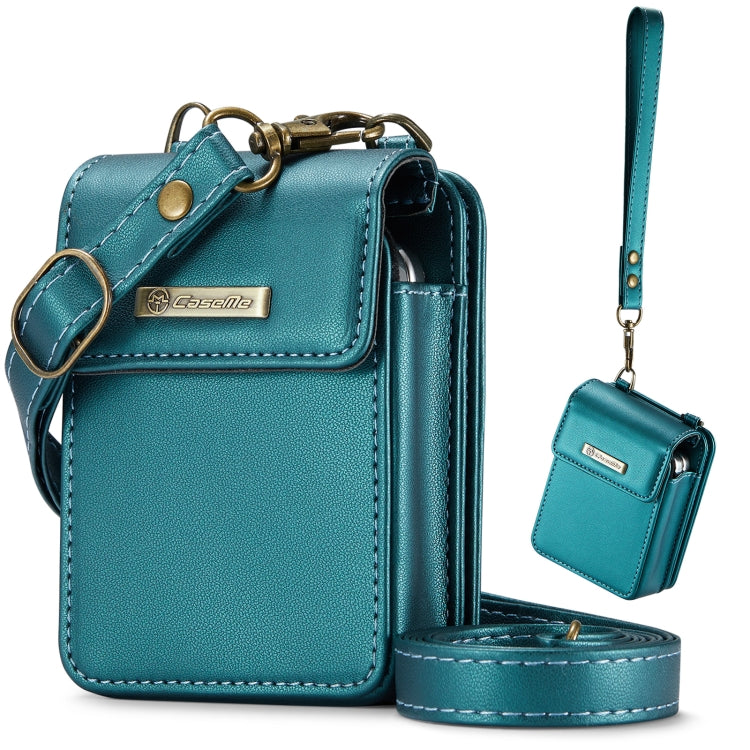 For Samsung Z Flip Series CaseMe Me50 Mini Lanyard Universal Bag(Green)