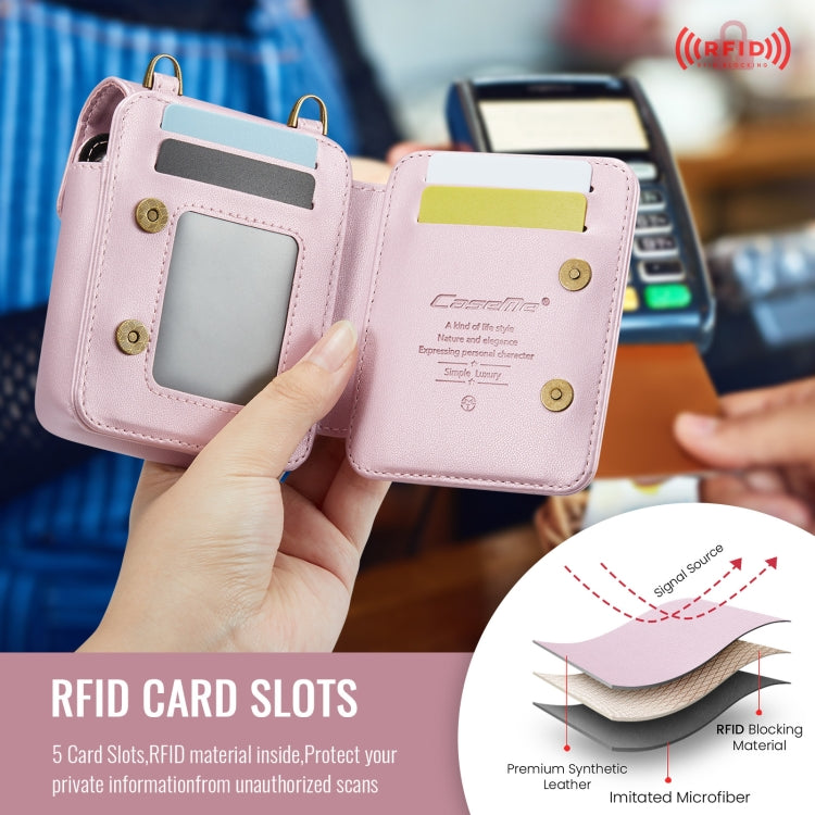 For Samsung Z Flip Series CaseMe Me50 Mini Lanyard Universal Bag(Pink)