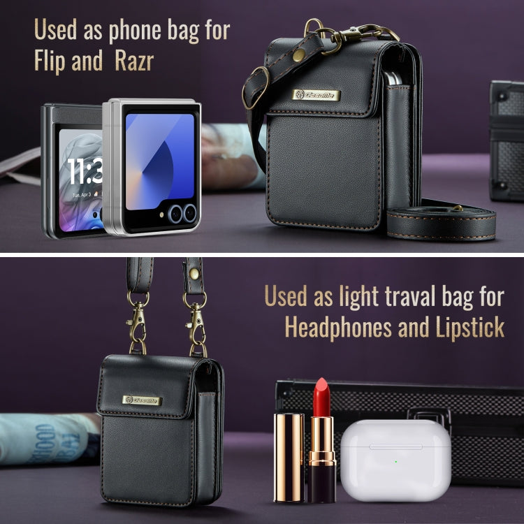 For Motorola Razr Series CaseMe Me50 Mini Lanyard Universal Bag(Black)