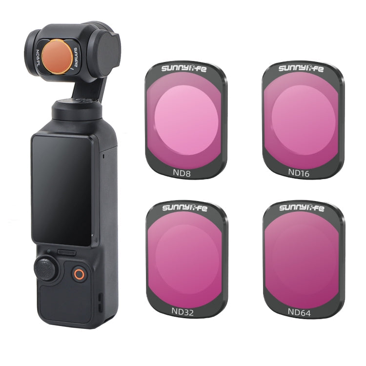 For DJI Osmo Pocket 3 Sunnylife Camera Lens Magnetic Metal Filter, No Impact On Gimbal Reset, Filter:4 in 1 ND8-64