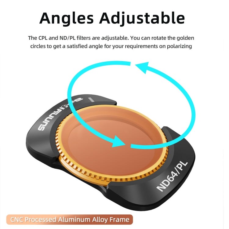 For DJI Osmo Pocket 3 Sunnylife Camera Lens Magnetic Metal Filter, No Impact On Gimbal Reset, Filter:4 in 1 ND8-64