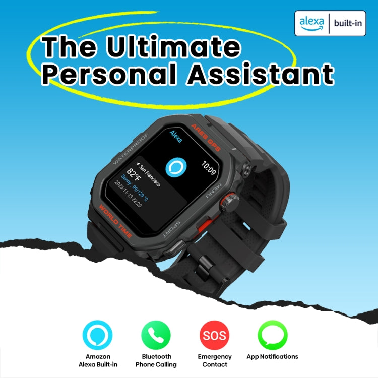 Zeblaze Ares GPS Rugged GPS Smart Watch, Support Heart Rate / Pulse Ox Blood Oxygen(Lava Black)