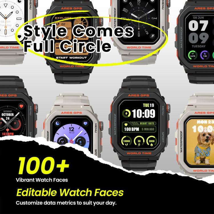 Zeblaze Ares GPS Rugged GPS Smart Watch, Support Heart Rate / Pulse Ox Blood Oxygen(Lava Black)