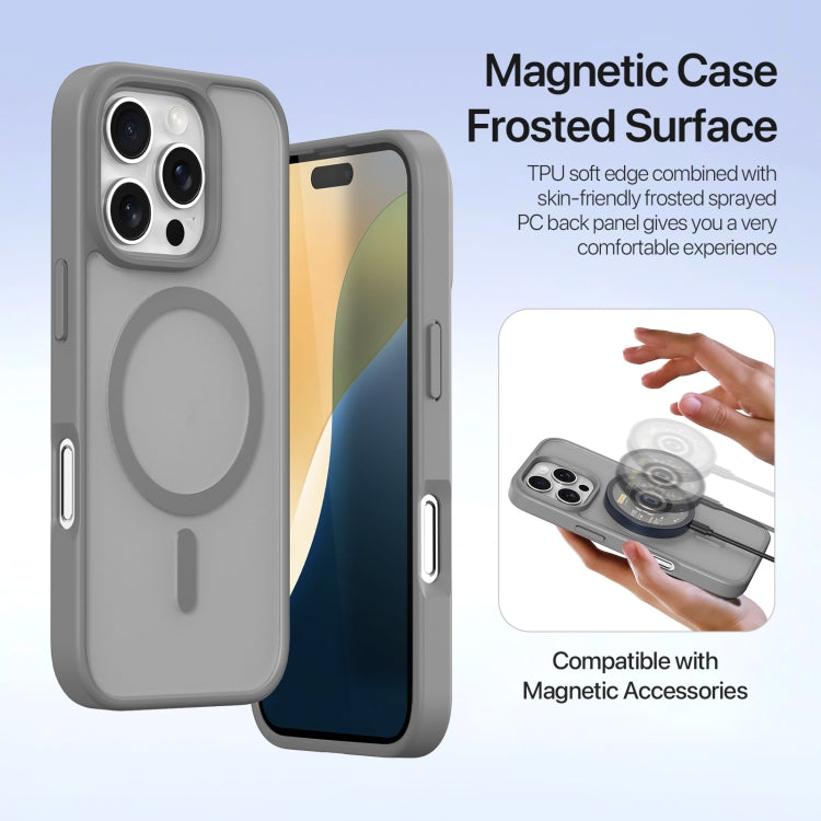 For iPhone 16 Pro DUX DUCIS Lawa Series 2 in 1 Wallet Zipper Detachable MagSafe Phone Case with Lanyard(Grey)