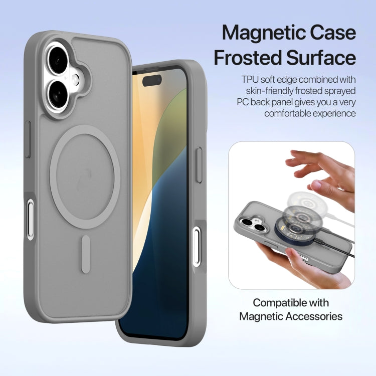For iPhone 16 Plus DUX DUCIS Lawa Series 2 in 1 Wallet Zipper Detachable MagSafe Phone Case with Lanyard(Grey)
