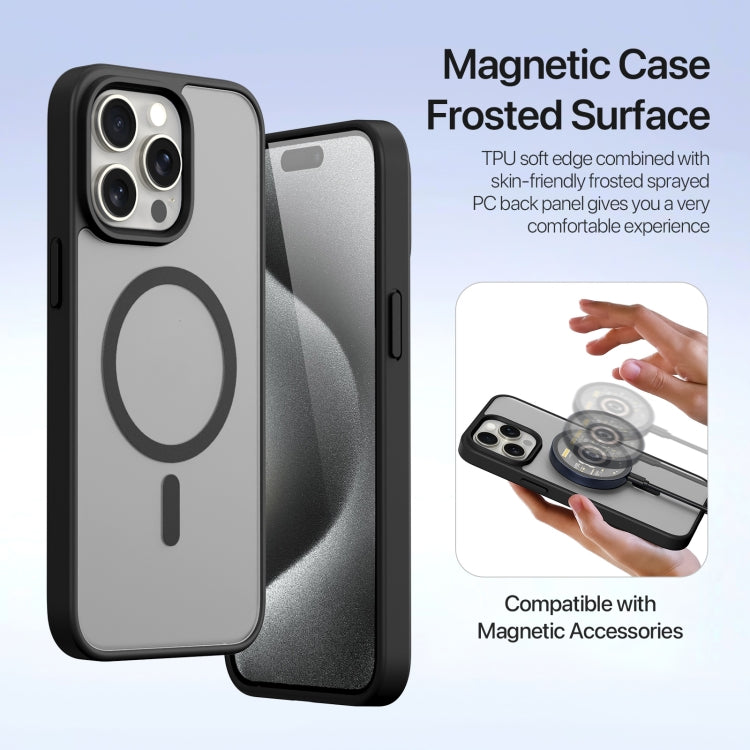 For iPhone 15 Pro DUX DUCIS Lawa Series 2 in 1 Wallet Zipper Detachable MagSafe Phone Case with Lanyard(Black)