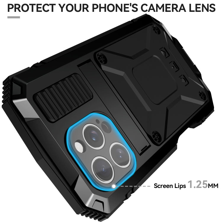 For iPhone 16 Pro Max R-JUST Life Waterproof Dustproof Shockproof Phone Case(Black)