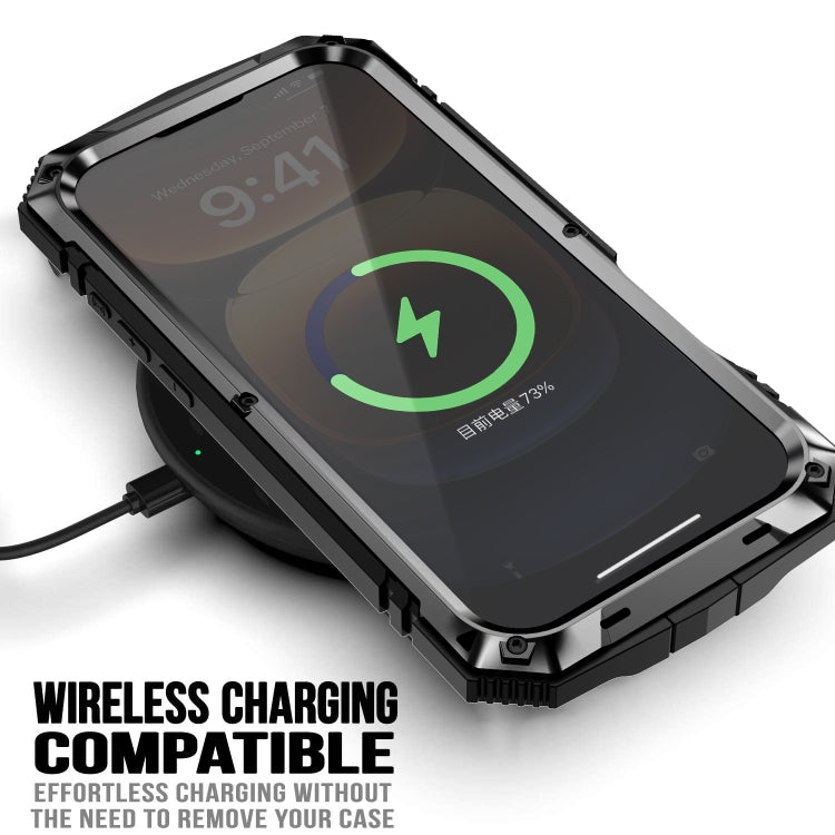 For iPhone 16 Pro Max R-JUST Life Waterproof Dustproof Shockproof Phone Case(Black)