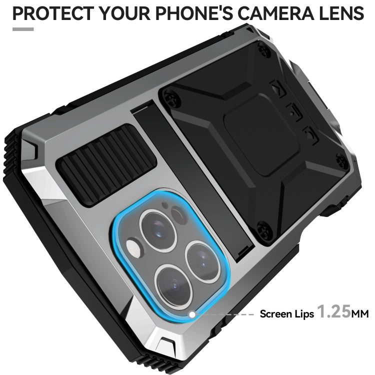 For iPhone 16 Pro Max R-JUST Life Waterproof Dustproof Shockproof Phone Case(Silver)