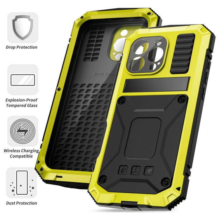 For iPhone 16 Pro R-JUST Life Waterproof Dustproof Shockproof Phone Case(Yellow)