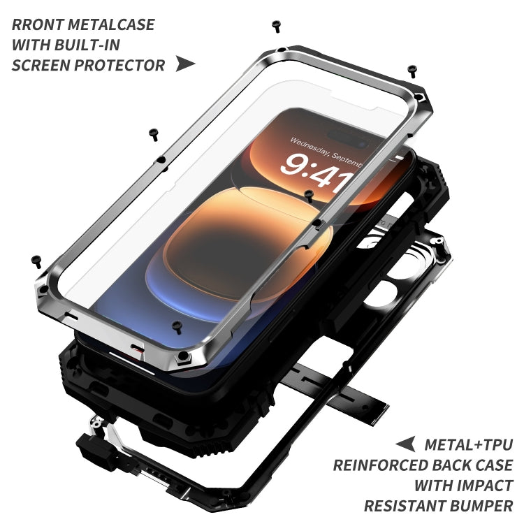 For iPhone 16 Pro R-JUST Life Waterproof Dustproof Shockproof Phone Case(Silver)