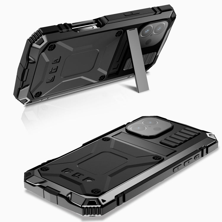 For iPhone 16 Plus R-JUST Life Waterproof Dustproof Shockproof Phone Case(Black)