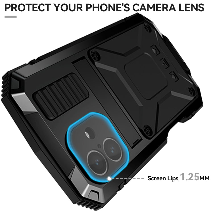 For iPhone 16 Plus R-JUST Life Waterproof Dustproof Shockproof Phone Case(Black)