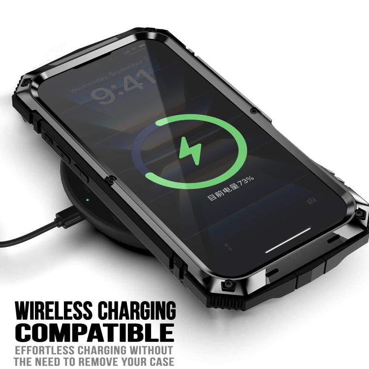 For iPhone 16 Plus R-JUST Life Waterproof Dustproof Shockproof Phone Case(Black)