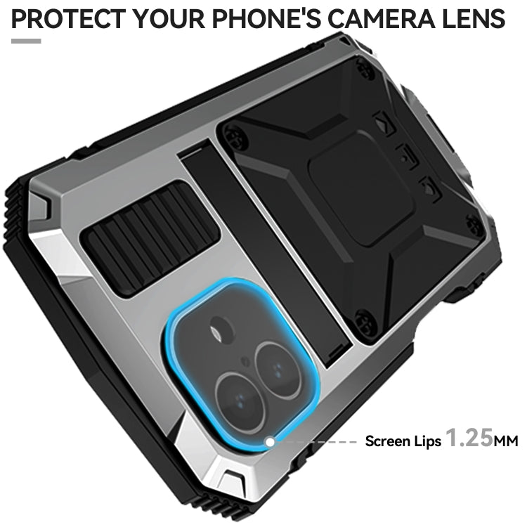 For iPhone 16 Plus R-JUST Life Waterproof Dustproof Shockproof Phone Case(Silver)