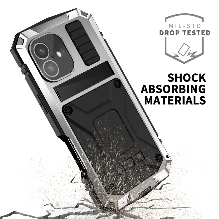 For iPhone 16 Plus R-JUST Life Waterproof Dustproof Shockproof Phone Case(Silver)