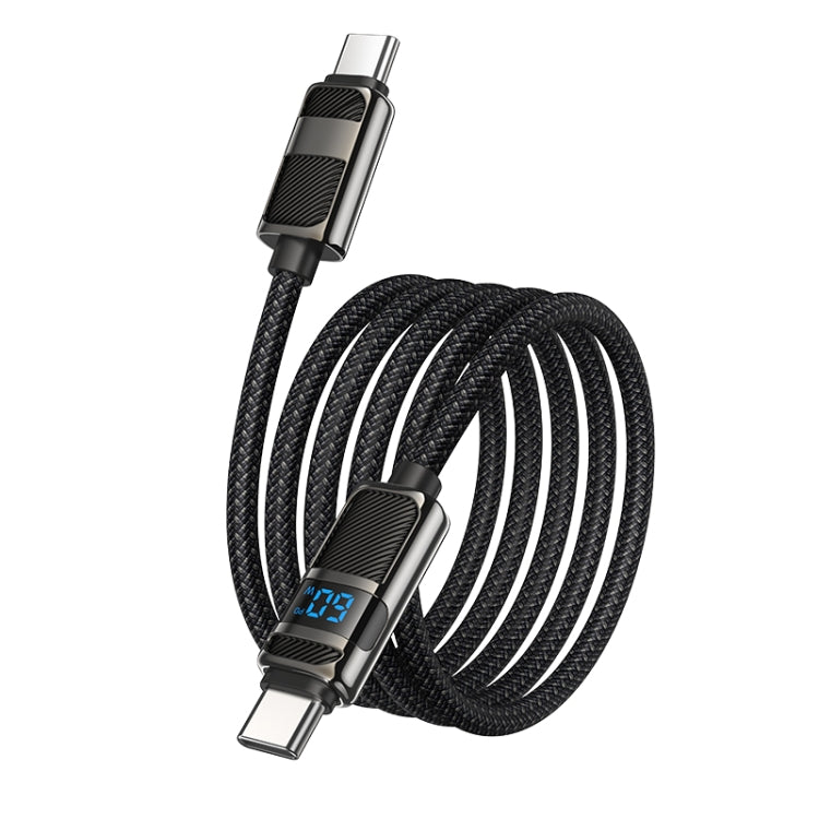 hoco U137 USB-C / Type-C to USB-C / Type-C Line 60W Charging Data Cable with Display, Length:1.2m(White)