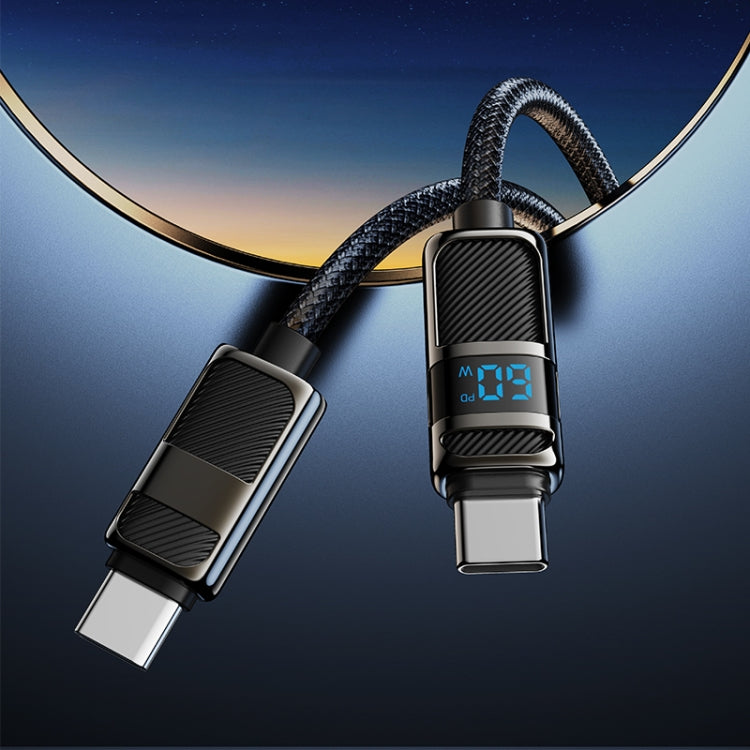 hoco U137 USB-C / Type-C to USB-C / Type-C Line 60W Charging Data Cable with Display, Length:1.2m(White)