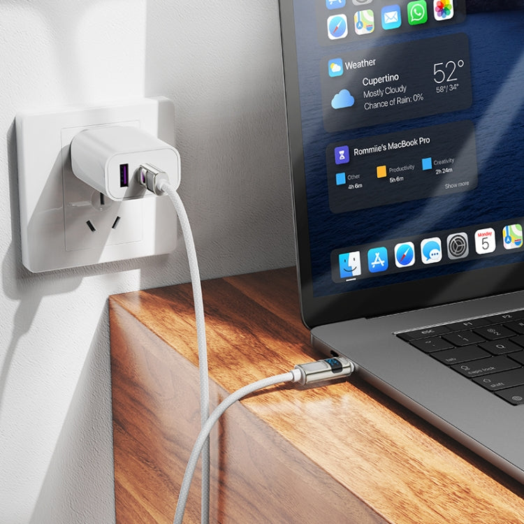 hoco U137 USB-C / Type-C to USB-C / Type-C Line 60W Charging Data Cable with Display, Length:1.2m(White)