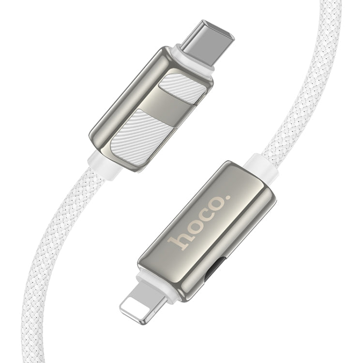 hoco U137 USB-C / Type-C to 8 Pin Line PD Charging Data Cable with Display, Length:1.2m(Black)