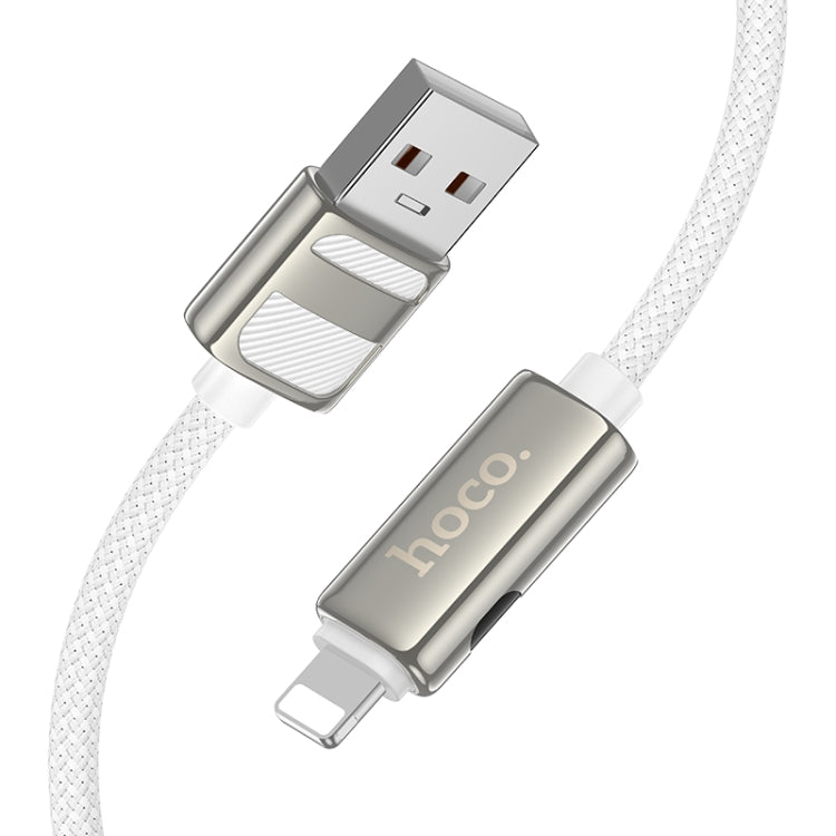 hoco U137 USB to 8 Pin Line 2.4A Charging Data Cable with Display, Length:1.2m(Black)