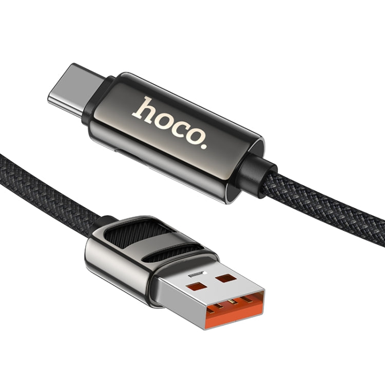 hoco U137 USB to USB-C / Type-C 5A Line Charging Data Cable with Display, Length:1.2m(White)