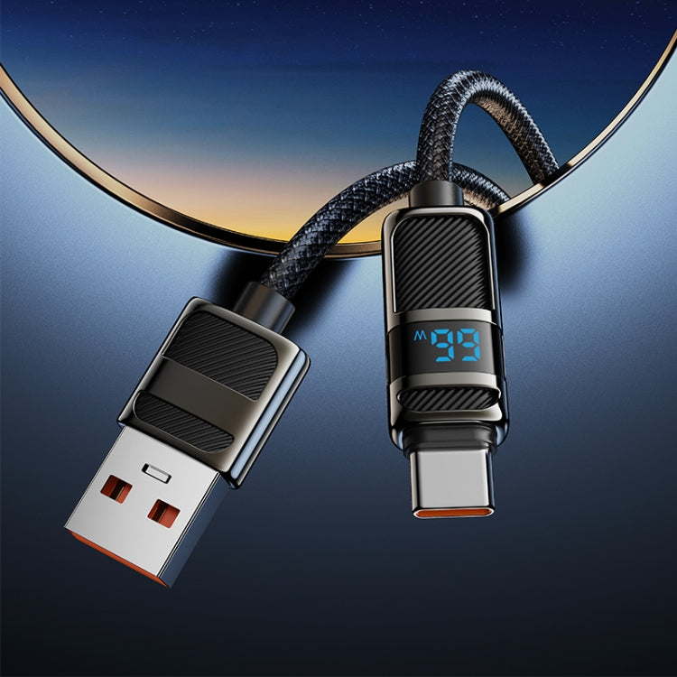 hoco U137 USB to USB-C / Type-C 5A Line Charging Data Cable with Display, Length:1.2m(White)