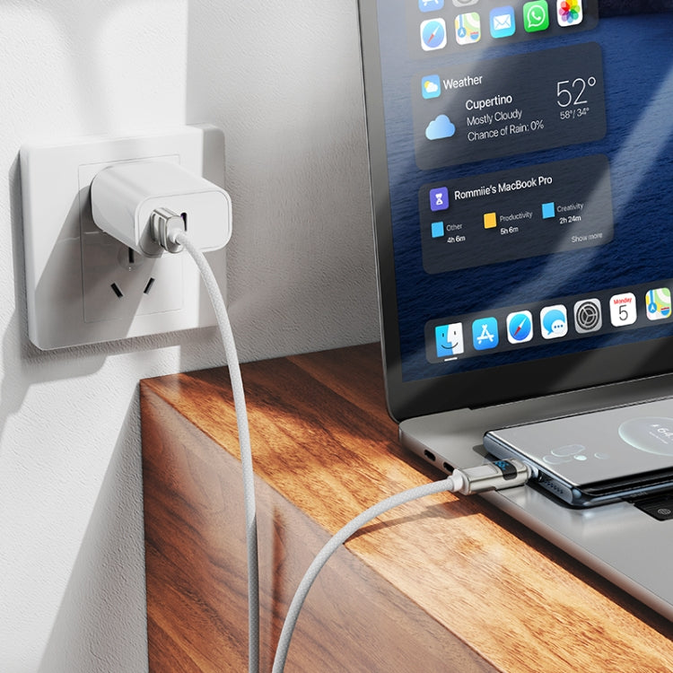 hoco U137 USB to USB-C / Type-C 5A Line Charging Data Cable with Display, Length:1.2m(White)