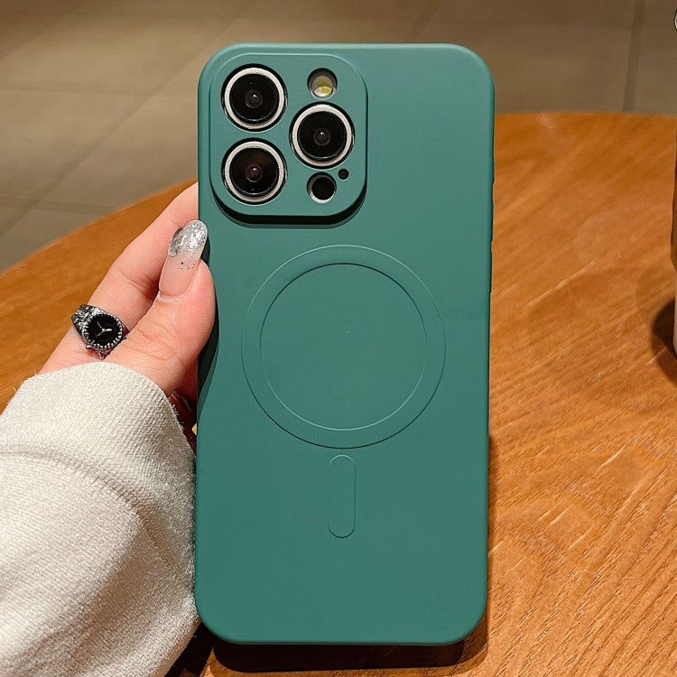 Solid Color Liquid Silicone MagSafe Magnetic Phone Case, For iPhone 15 Pro Max