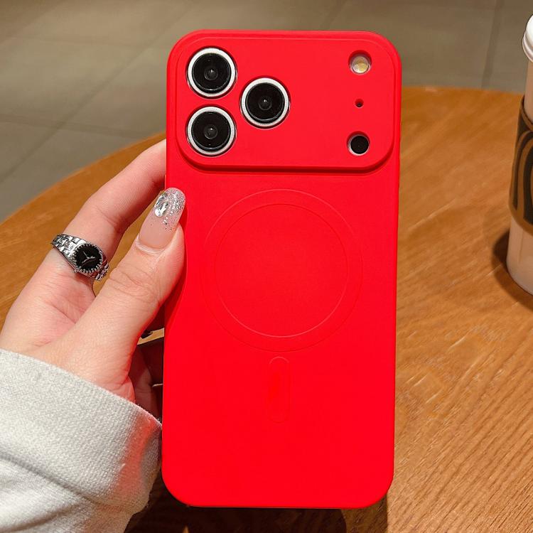 Solid Color Liquid Silicone MagSafe Magnetic Phone Case, For iPhone 17 Pro