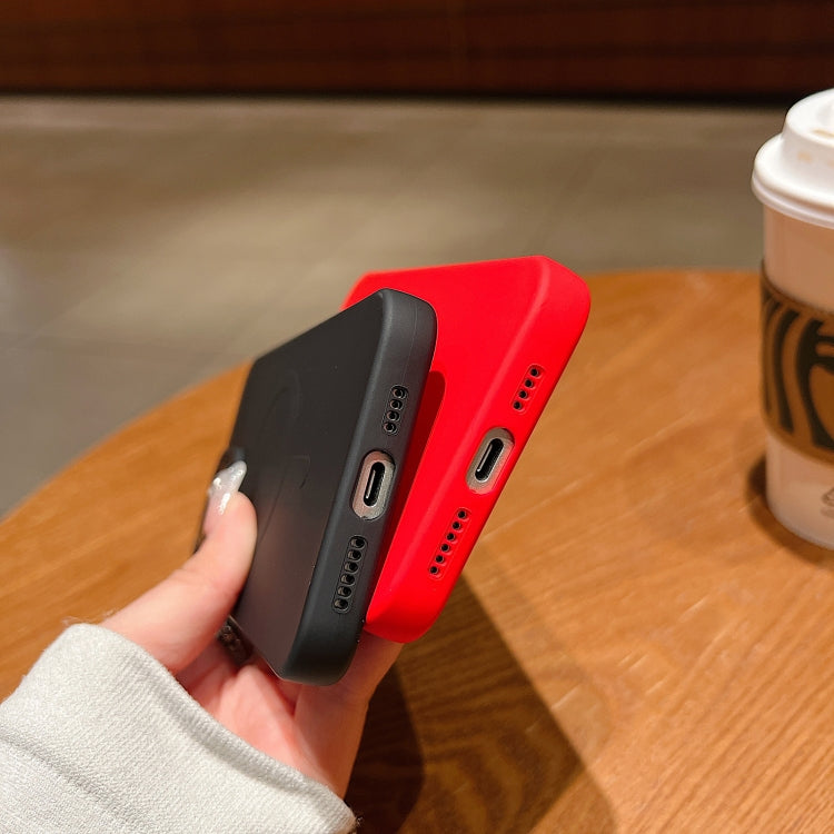 Solid Color Liquid Silicone MagSafe Magnetic Phone Case, For iPhone 15