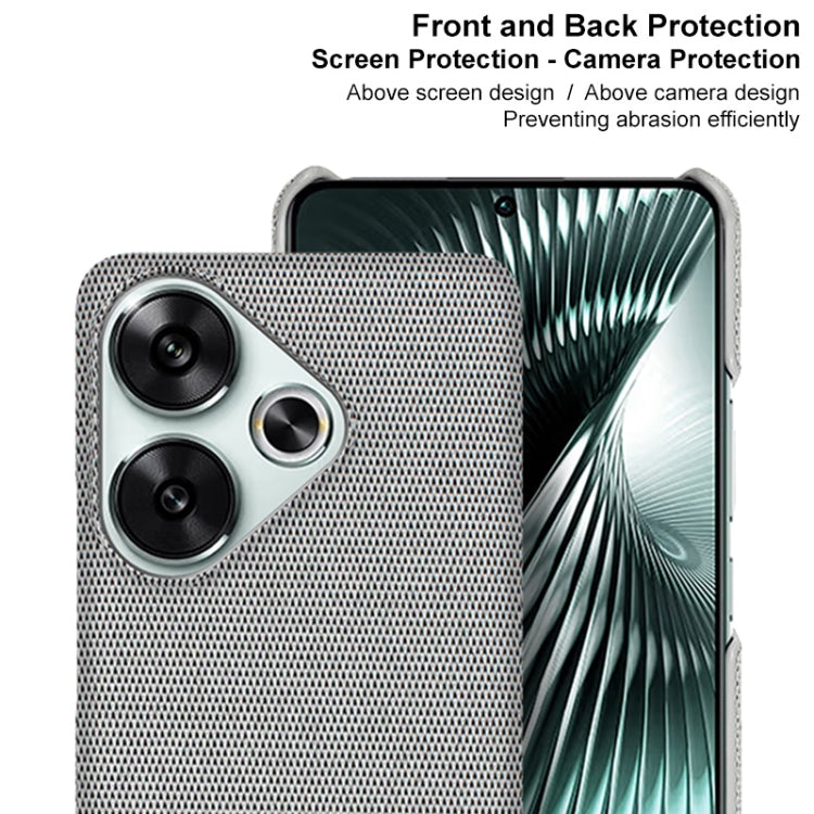 For Xiaomi Poco F6 5G imak Ruiyi Series Cloth Texture PU + PC Phone Case(Light Grey)