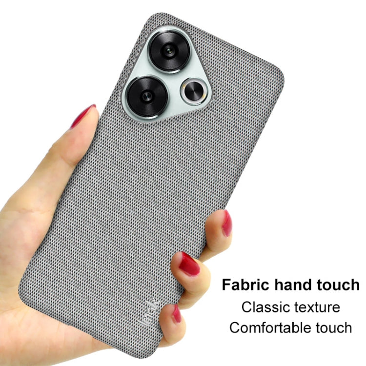 For Xiaomi Poco F6 5G imak Ruiyi Series Cloth Texture PU + PC Phone Case(Light Grey)